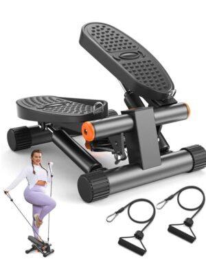 Mini Stair Stepper with Resistance Bands at Home Workout Equipment with 300LBS Loading Capacity